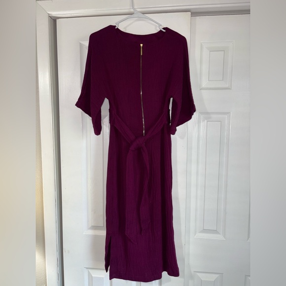 EUC - Closet London Elegant Plum Colored Ribbed Pencil Midi Dress - Picture 7 of 10